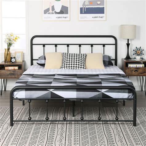 metal queen bed frame with headboard and footboard brackets|queen metal bed frame walmart.